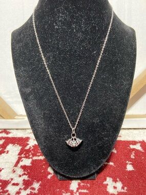 Silver-tone Triple Mini Bell Pendant Necklace - Silver